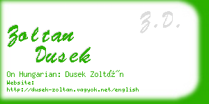 zoltan dusek business card